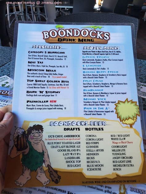 boondocks florida keys menu.